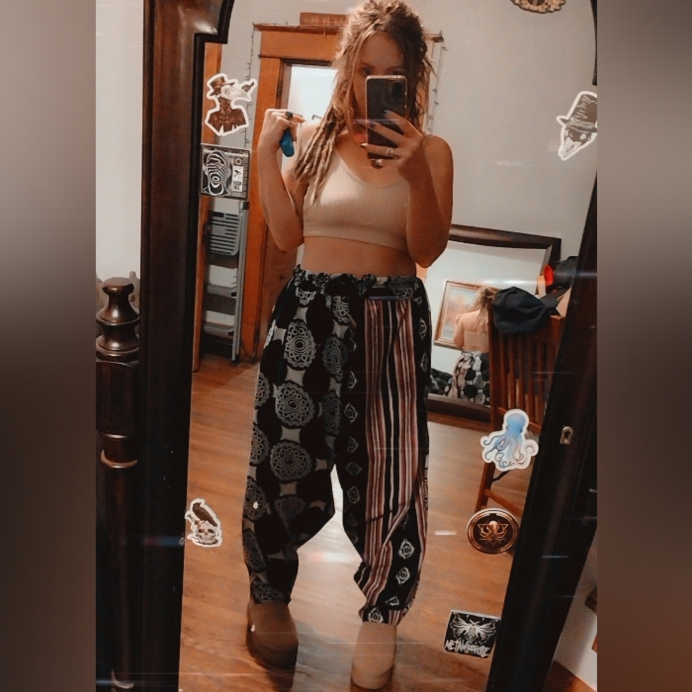 Harem Style Pink And Black Pattern Pants 🖤 Made By Me